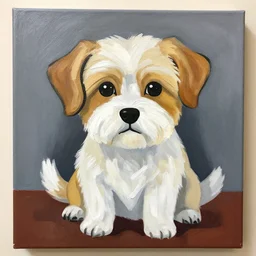 cute dog painted in the style of picasso