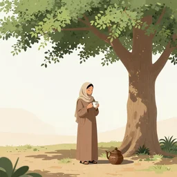 tea lady under big tree in khartoum