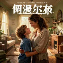 epic cinematic hyperrealism masterpiece where a mother appears with her son in their happy home. realistic poster with shaded lighting by craig mallismo, artgerm, jeremy lipkin and michael garmash, unreal engine, radiant light, detailed and complex environment, digital art, art station trends