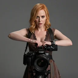 filmstill christina hendricks the walking dead, 1 0 0 mm lens, canon eos, red cinema camera, frontal view, dynamic pose, intricate, elegant, highly detailed, centered, redshift, octane, smooth, sharp focus, zeiss lens,