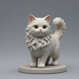 80mm resin detailed miniature of fluffy cat, Product Introduction Photos, 4K, Full body, simple background