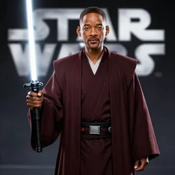will smith as a jedi, starwars, hyper detailed, digital art, trending in artstation, cinematic lighting, studio quality, smooth render, unreal engine 5 rendered, octane rendered