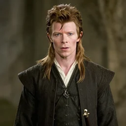 portrait of david bowie as legolas, movie still, lord of the rings