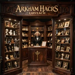 interior of a magic shop in arkham horror of lovecraft in 1920 by Albert Bierstadt, Herbert James Draper, Arnold Bocklin, Caspar David Friedrich, Sir Lawrence, Alma-Tadema , Karl Heilmayer, JMW Turner 4k post-processing highly detailed matte painting