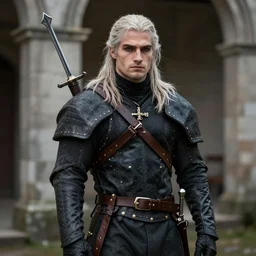 an award winning portrait photograph of Geralt of Rivia, DSLR photography