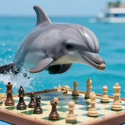 dolphin playing chess
