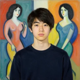 portrait of a japanese teen, by ralph grady james, sonia delaunay and jean christian biville