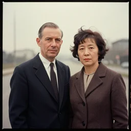 Couple photographed by Andre Kertesz, kodak 5247 stock, color photograph