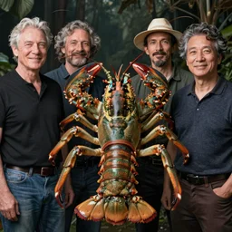 zoological portrait of a human lobster by kuldar leement and ruan jia and brad rigney and micha karcz and brad rigney 0