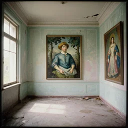 haunted liminal abandoned room, daguerreotype by edward hopper, by henri rousseau, by Bosch, by Pontormo, art noveau, highly detailed, strong lights, liminal, eerie, Bright pastel colors, octane render, 8k,