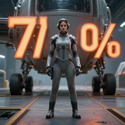 girl in the sci - fi suit standing far from viewer, spaceport, landing gear, gray colour 7 0 %, orange colour 1 0 %, avatar, cinematic keyframe. by fausto de martini, wadim kashin. ultra realistic, cinematic light, ue 5, featured on artstation, octane render, sharp focus, ray tracing, artstationhq, cgsociety, cinematic 8 k