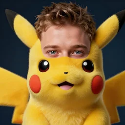 a portrait of anderson cooper with pikachu - like facial features