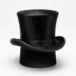 top hat, studio product photography, isolated on a pure white background, centered, entire object in frame, sharp focus, soft studio lighting