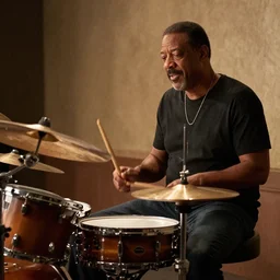 Still of a bill cosby playing drums in the bring me to life music video dslr