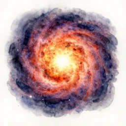 a supernova, watercolor