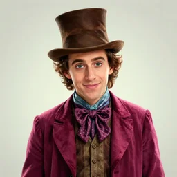 character portrait of willy wonka played by bruce campbell, digital art, trending on artstation