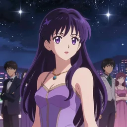 masterpiece, medium portrait charming and miracle female luxury astromancer in dreamlike movie, hyper detailed face, violet evergarden, ufotable, key visual, cinematic, major starry sky, city background,, greg rutkowski, sasoura, satchely, high resolution, medium long shot, fate stay night, no distorsion, perfect face