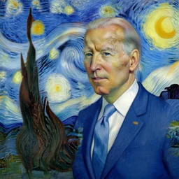 joe biden, by van gogh,