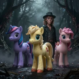 nine inch nails my little pony, todd macfarlane, 4 k, unreal engine, animation, painterly, dark, eerie, foggy, eerie lighting, dynamic shadows, artstation, hyperrealistic