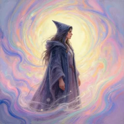 side profile cenetered painted portrait by anders zorn, maya ali, wizard, gloomhaven, dota, cinematic light, swirly vibrant color lines ripples, pastel colors, aesthetic octane render, wonderful masterpiece by greg rutkowski, american romanticism by greg manchess, jessica rossier, ilya kuvshinov, cushart krentz, gilleard james