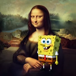 sponge bob as mona lisa, original style