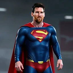 lionel messi as superman in man of steel, 8 k resolution, cinematic lighting, anatomically correct