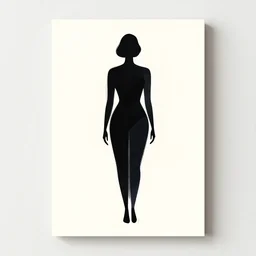 silhouette illustration art print, full body figure of woman, abstract, by gary hume, augustin edouart, blank canvas background, trending on society 6