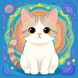 psychedelic art of a cat