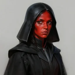 portrait of a woman by greg rutkowski, young sith lord darth talon, red and black skin, star wars expanded universe, wearing black robes, she is about 2 0 years old, highly detailed portrait, digital painting, artstation, concept art, smooth, sharp foccus ilustration, artstation hq