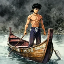 portrait, The boatman on the river Styx, watercolor, dramatic lighting, cinematic, establishing shot, extremely high detail, foto realistic, cinematic lighting, pen and ink, intricate line drawings, by Yoshitaka Amano, Ruan Jia, Kentaro Miura, Artgerm, post processed, concept art, artstation, matte painting, style by eddie mendoza, raphael lacoste, alex ross