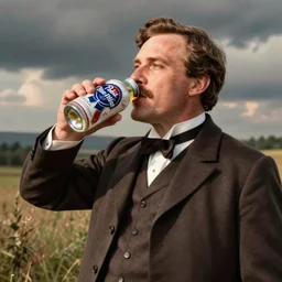 Victorian Era president Hank Hill drinking a Pabst Blue Ribbon