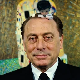 close up of silvio berlusconi, film still by edward hopper, by Pontormo, by klimt, art noveau, highly detailed, strong lights, liminal, eerie, Bright pastel colors