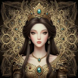 portrait of princess of fractals, intricate background