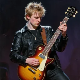 vitalik buterin ( shredding on a gibson les paul, painting by frank frazetta, heavy metal artwork, bad motherfucker vitalik playing an incredible solo while a volcano erupts, computer science, high intensity ethereum marketing, 3 d 8 k )