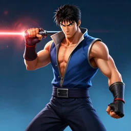 liu kang from mortal kombat:: anime::1 laser::1.9 panorama::1