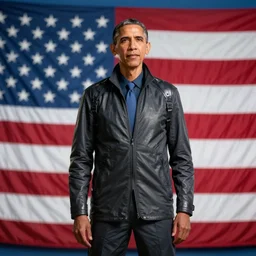 a highly detailed photograph of barak obama as doom guy, standing in front of a massive american flag, photorealistic, wallpaper, lifelike, highly detailed, movie scene, promotional poster, unreal engine