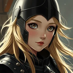 baroque oil painting of japanese ln illustration anime key visual closeup | young girl wearing black military crusader armour with flowing blonde hair | gapmoe kuudere symmetrical perfect face fine detail quiet wistful gaze | lotr dynamic studio lighting highlights sharp contrast bokeh | trending pixiv fanbox | by greg rutkowski makoto shinkai takashi takeuchi studio ghibli