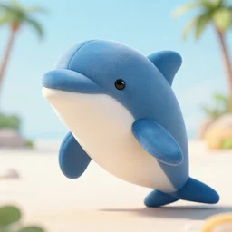 a happy dolphin, plush doll, 8k