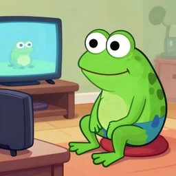 pepe the frog watching tv