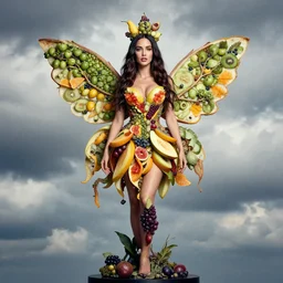megan fox vegan editorial by malczewski and arcimboldo, character sculpture by arcimboldo, stil frame from'cloudy with a chance of meatballs 2'( 2 0 1 3 ) of fruit dryad, fruit hybrid megan fox editorial by alexander mcqueen and arcimboldo