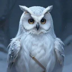 auril, goddess of winter, owl faced crone, digital art, trending on artstation, portrait