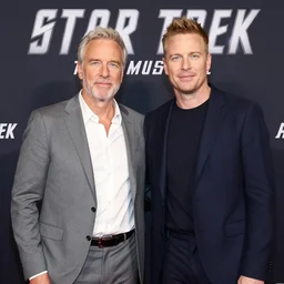 a promotional image from the opening night of the new broadway production star trek the musical, painting by artgerm and greg rutkowski