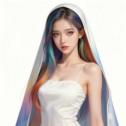 the portrait of neutral rainbow colorful female cleric bard as an absurdly beautiful, gorgeous, elegant, realistic skinny gravure idol with tears, an ultrafine hyperdetailed illustration by kim jung gi, intricate linework, super detailed faces, super sharp focus, bright colors, octopath traveler, final fantasy, unreal engine 5 highly rendered, global illumination, radiant light