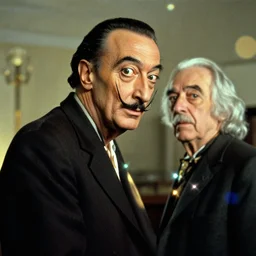salvador dali in the role of emperor | still frame from the prometheus movie by ridley scott and alejandro jodorowsky with cinematogrophy of christopher doyle, anamorphic bokeh and lens flares, 8 k, higly detailed masterpiece