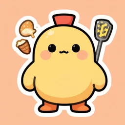 cute miss mascot statitik statitik joltik food sticker art, cronobreaker, beeple game icon