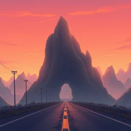 long road, trending on artstation, manga style 4 k