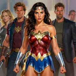 Gal Gadot as Wonder Woman by brian bolland by alex ross by Esad Ribic by Greg Land digital painting digital art