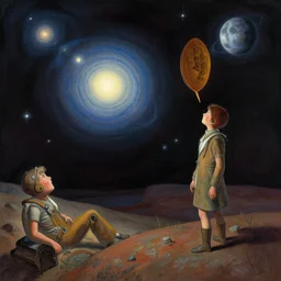 artwork in the style of chesley bonestell and in the style of shaun tan.