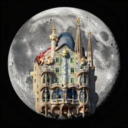 a dream kingdom capitol city on the moon designed by Salvador Dali and Antonio Gaudi bird’s eye view, sunrise, long shadows, trending on Unreal Engine 5, photorealistic, stunning, award winning photo