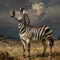 laughing zebra. art by caravaggio